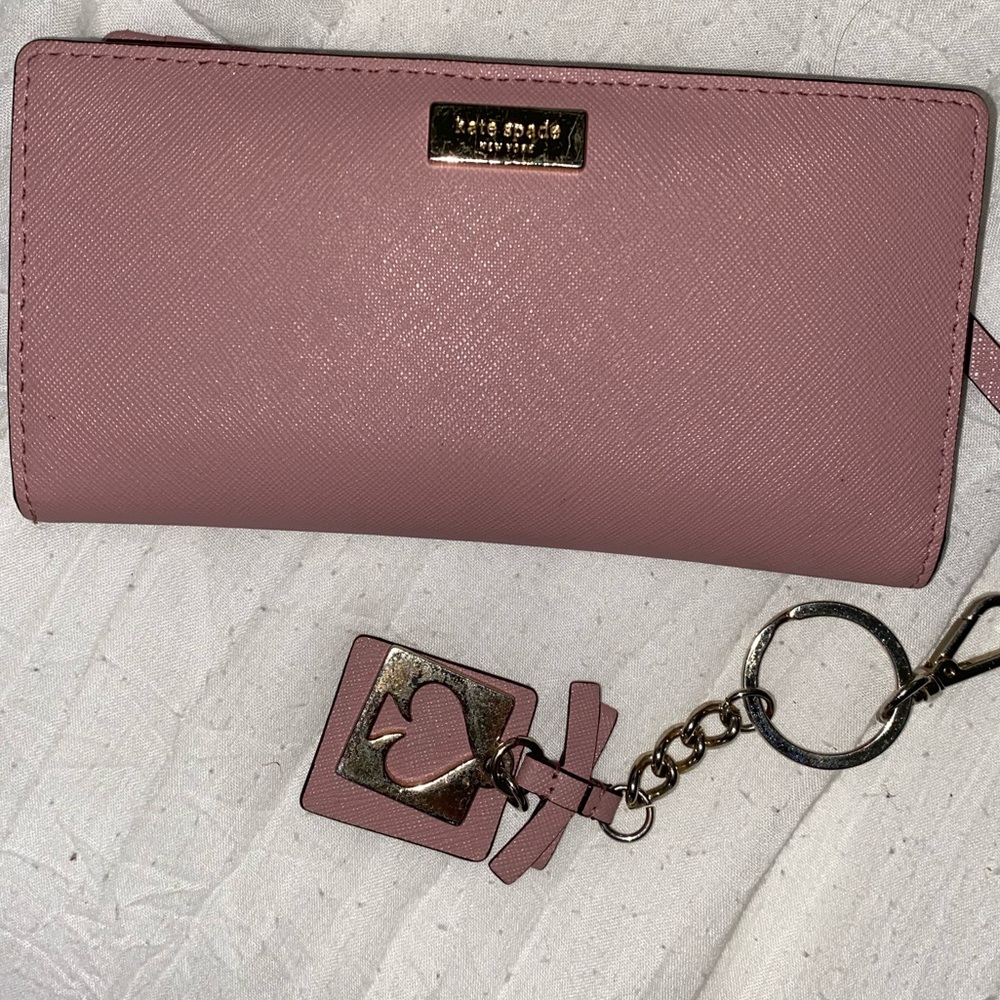 Kate Spade Mauve/Rose Wallet & Keychain ♠️👛